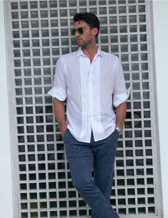 Men's Medina Pintuck Shirt - Bond