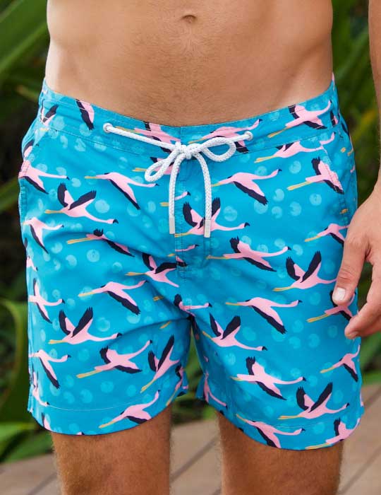 Men's Bora Bora Tailored Swim Shorts - Flamingo