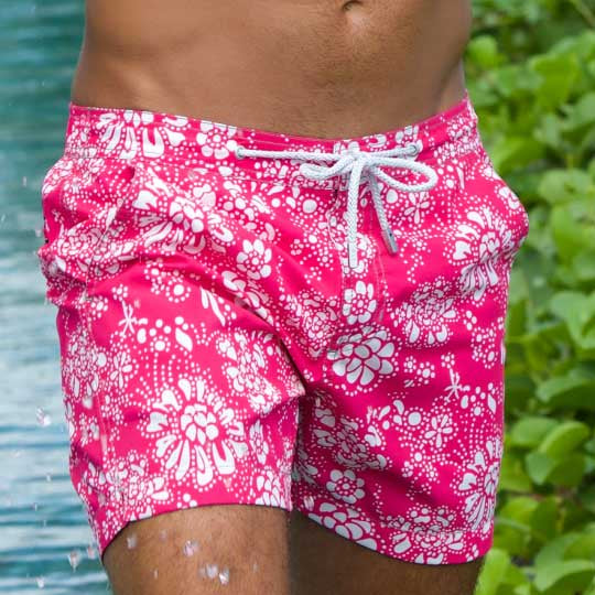 Men's Bora Bora Tailored Swim Shorts - Floral