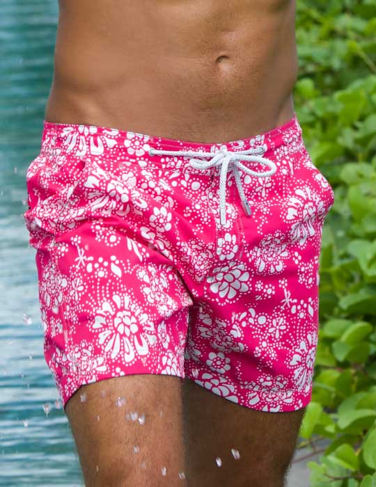 Men's Bora Bora Tailored Swim Shorts - Floral