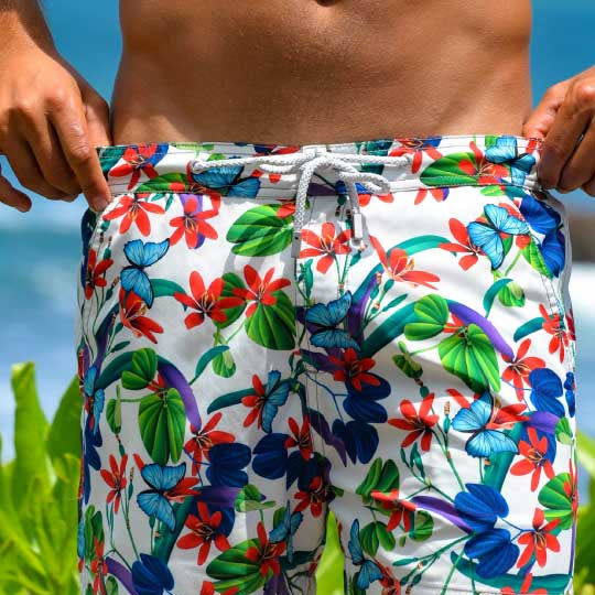 Men's Bora Bora Tailored Swim Shorts - Mystical Blossom