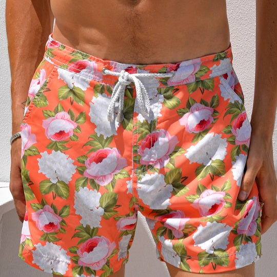 Men's Bora Bora Tailored Swim Shorts - Peony