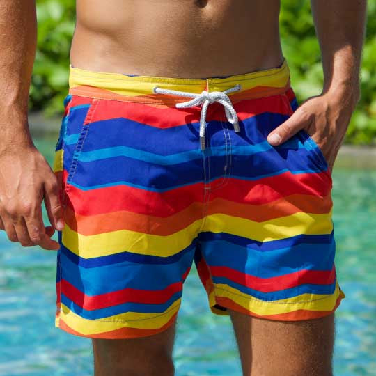Men's Bora Bora Tailored Swim Shorts - Rainbow
