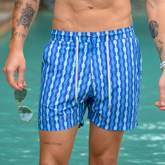 Men's Bora Bora Tailored Swim Shorts - Squares