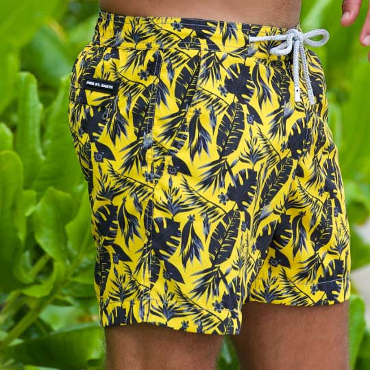 Men's Bora Bora Tailored Swim Shorts - Tropical Foliage