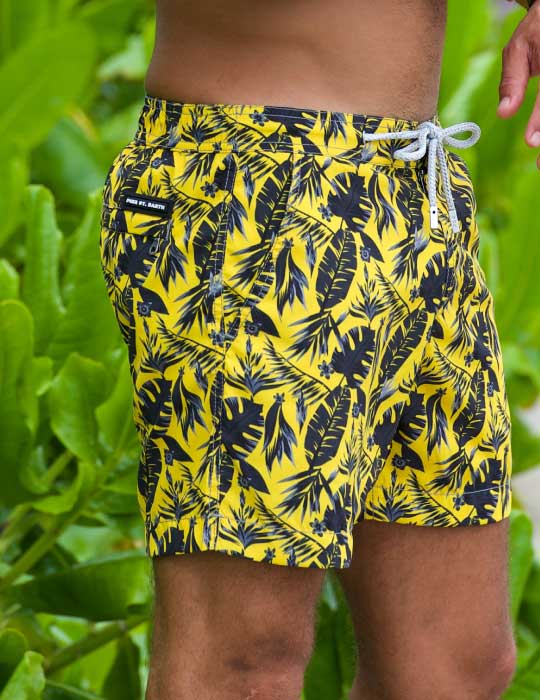 Bora Bora Tailored Swim Shorts - Tropical Foliage