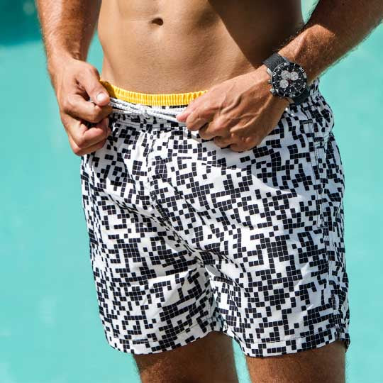 Men's Cannes Sports Swim Shorts - Morse Code