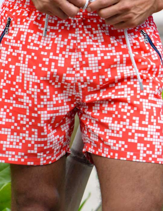 Men's Cannes Sports Swim Shorts - Morse Code