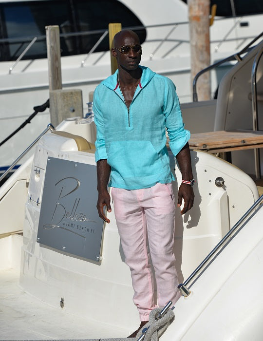 Long Beach Solid Linen Hoodies