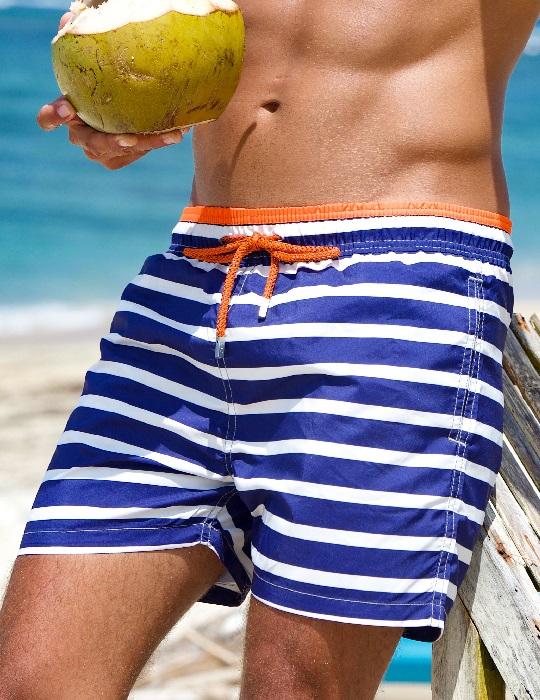 Men's Pier Sports Swim Shorts - Horizontal Stripes
