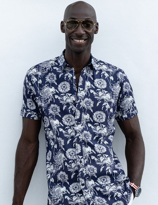 Men's Positano Patterned Short Sleeve Linen Shirts