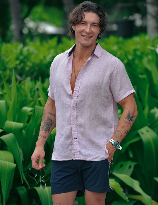 Men's Positano Solid Short Sleeve Linen Shirts