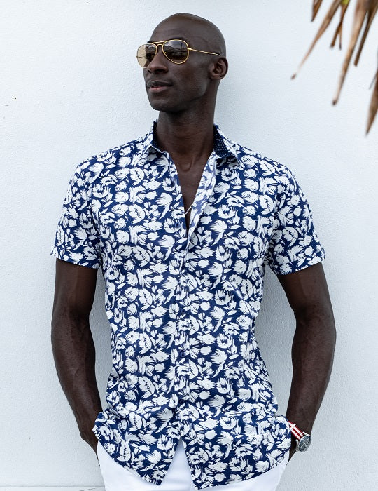 Men's Positano Poplin Short Sleeve Shirt - Bloom