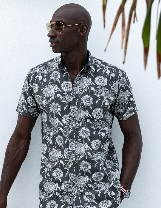 Men's Positano Poplin Short Sleeve Shirt - Forest