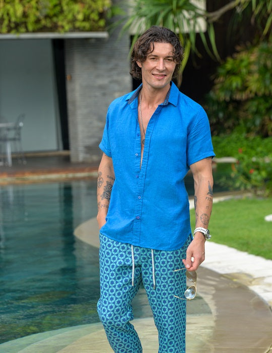 Men's Positano Solid Short Sleeve Linen Shirts