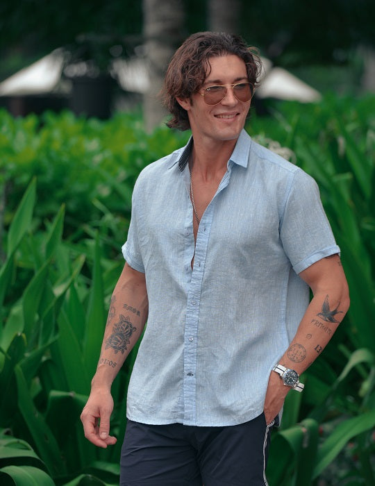 Men's Positano Solid Short Sleeve Linen Shirts