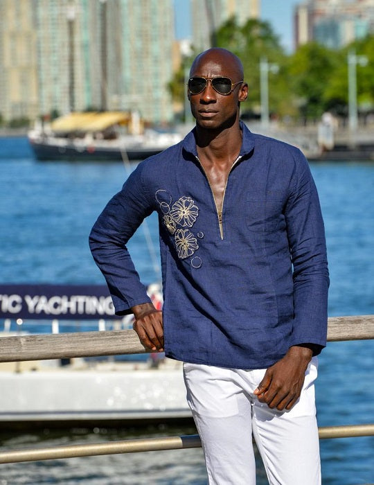 Men's Sorrento Embroidered Linen Shirts
