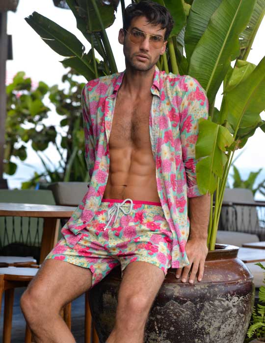 Men's St-Jean Lightweight Cotton Voile Shirt – Flowers