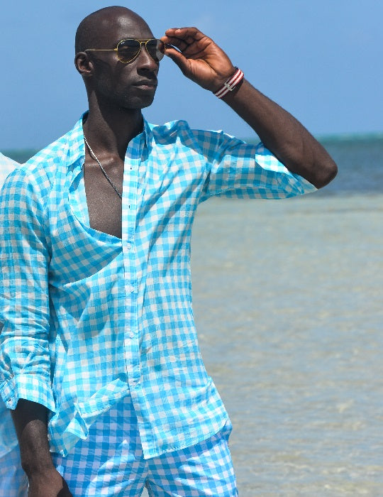 Men's St-Jean Lightweight Cotton Voile Shirt – Gingham