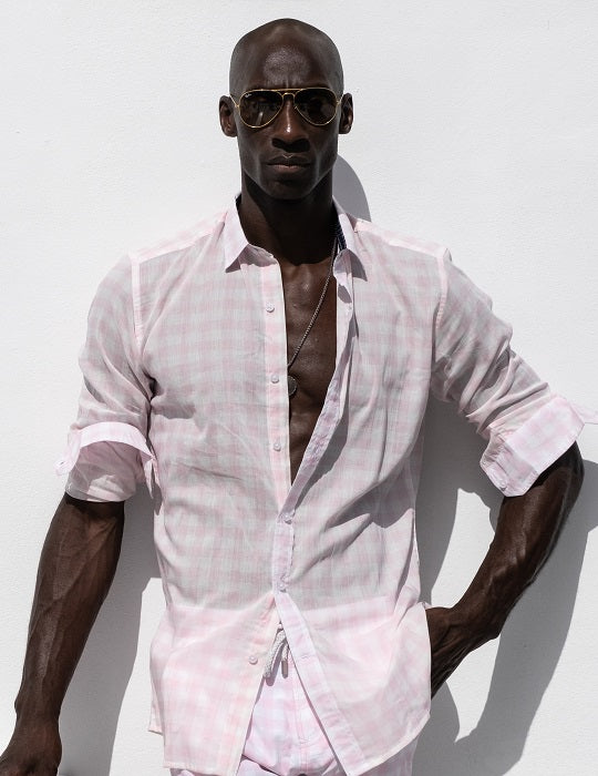Men's St-Jean Lightweight Cotton Voile Shirt – Gingham