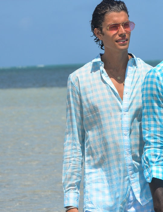 Men's St-Jean Lightweight Cotton Voile Shirt – Gingham