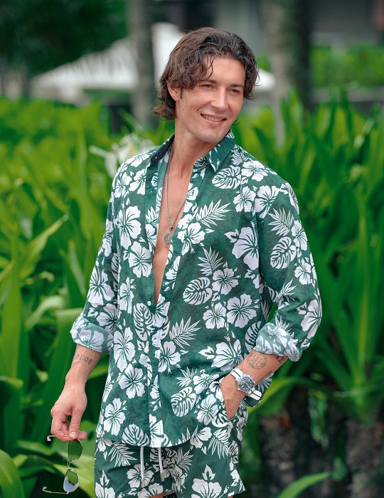 Men's St-Jean Lightweight Cotton Voile Shirt – Hibiscus