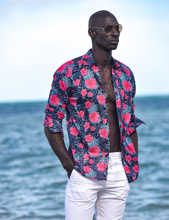 Men's St-Jean Lightweight Cotton Voile Shirt – New Hibiscus