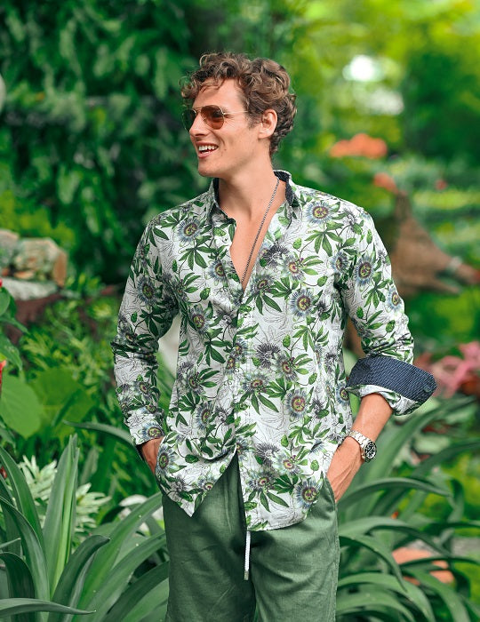 Men's St-Jean Lightweight Cotton Voile Shirt – Passion Floral