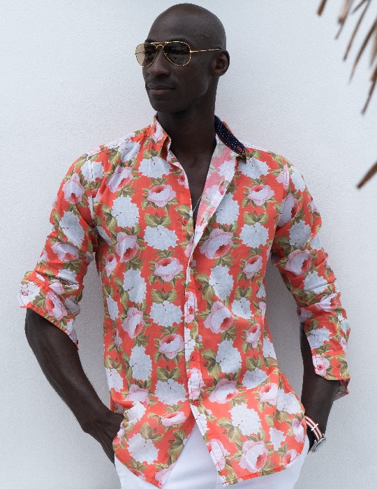 Men's St-Jean Lightweight Cotton Voile Shirt – Peony