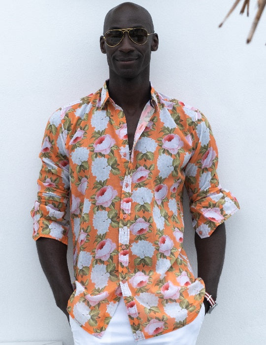 Men's St-Jean Lightweight Cotton Voile Shirt – Peony