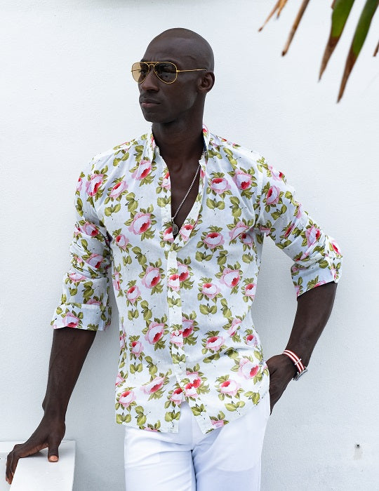 Men's St-Jean Lightweight Cotton Voile Shirt – Peony