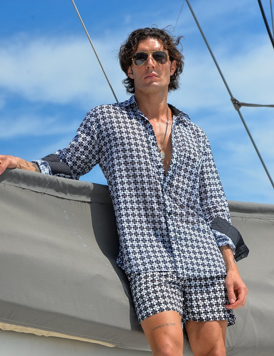 Men's St-Jean Lightweight Cotton Voile Shirt – Pinwheel