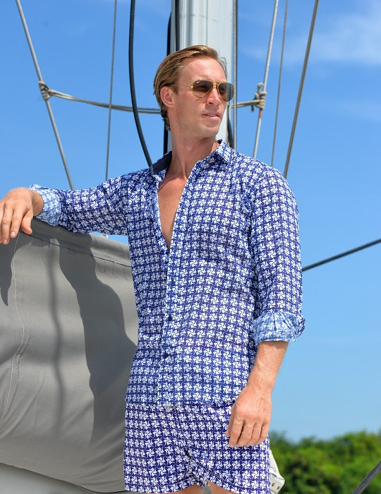 Men's St-Jean Lightweight Cotton Voile Shirt – Pinwheel