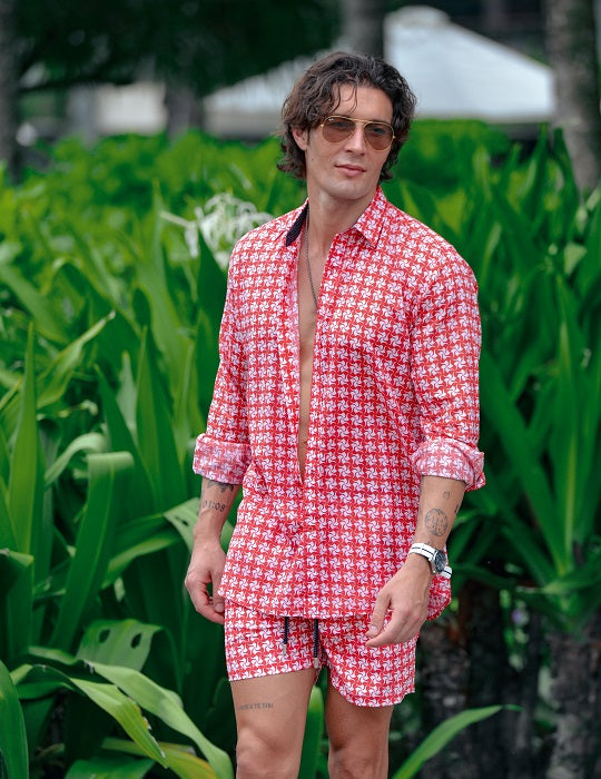 Men's St-Jean Lightweight Cotton Voile Shirt – Pinwheel