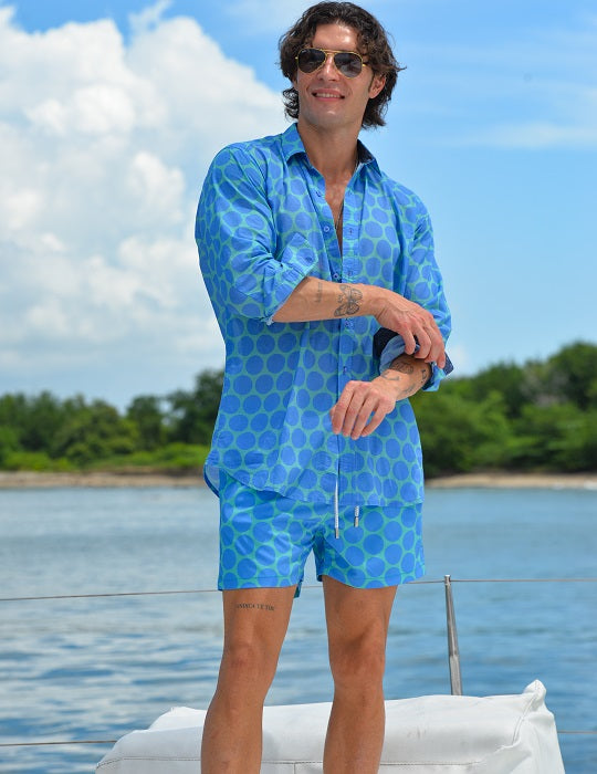 Men's St-Jean Lightweight Cotton Voile Shirt – Polka Dots