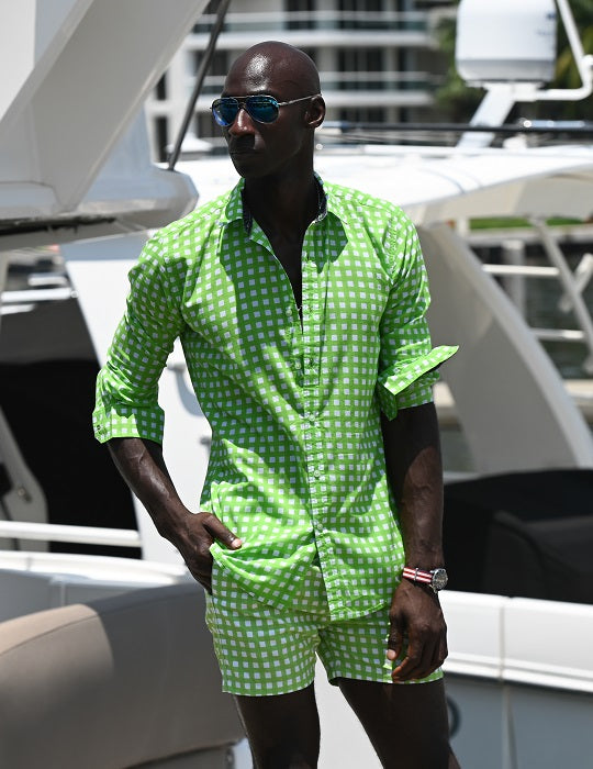 Men's St-Jean Lightweight Cotton Voile Shirt – Small Gingham