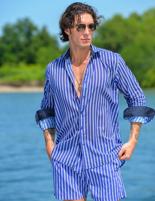Men's St-Jean Lightweight Cotton Voile Shirt – Stripes