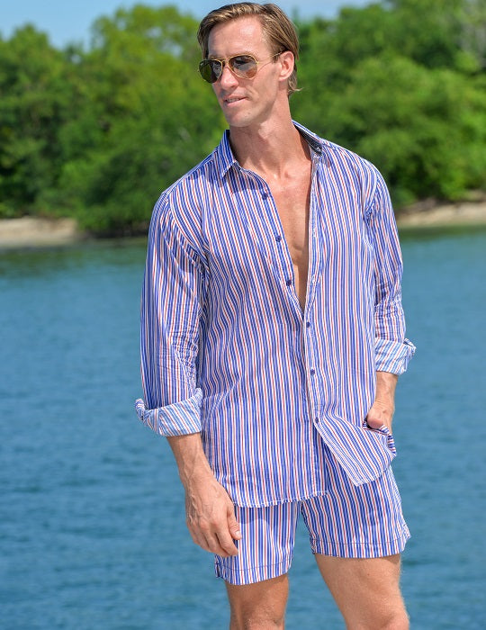 Men's St-Jean Lightweight Cotton Voile Shirt – Stripes