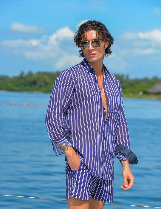 Men's St-Jean Lightweight Cotton Voile Shirt – Stripes
