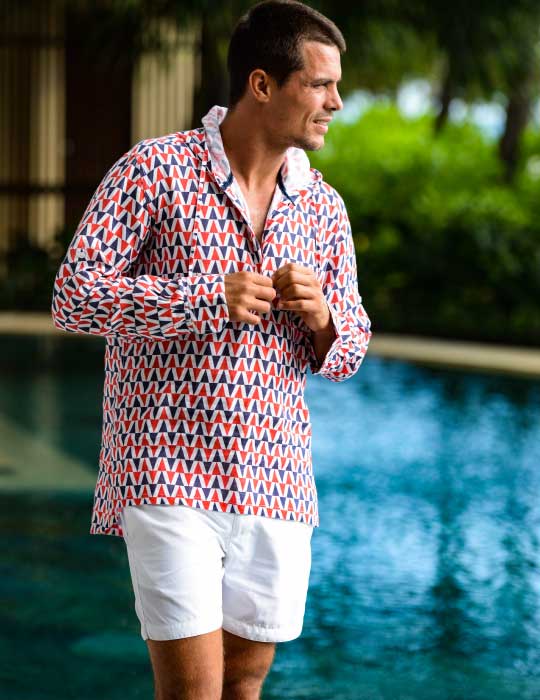 Men's Venice Beach Patterned Linen Hoodies