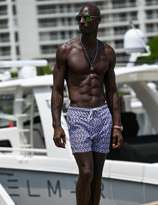Bora Bora Tailored Swim Shorts - Checkmate