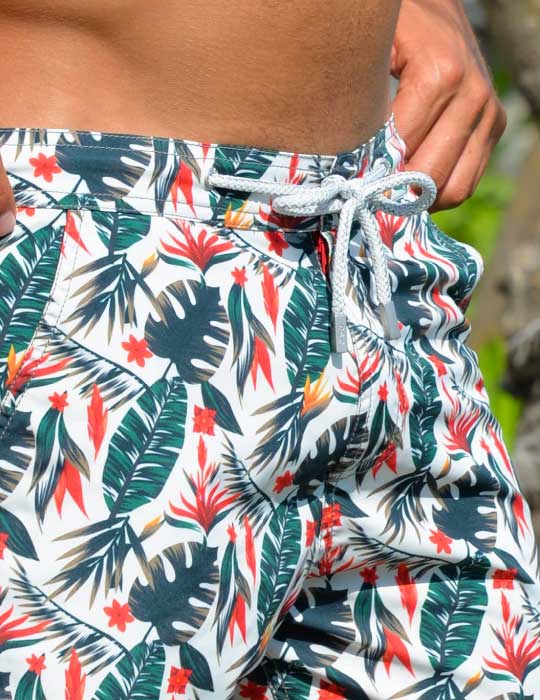 Bora Bora Tailored Swim Shorts - Tropical Foliage