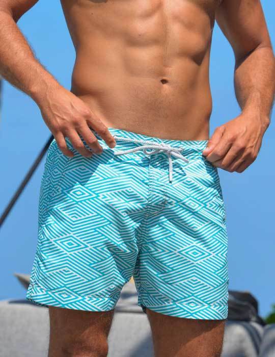 Men's Bora Bora Tailored Swim Shorts - Zig Zag Maze