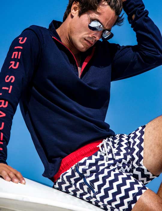 Men's Cannes Sports Swim Shorts - Nautical Wave