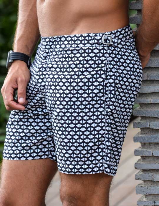 Men's Hamptons Tailored Swim Shorts - Mini Diamond
