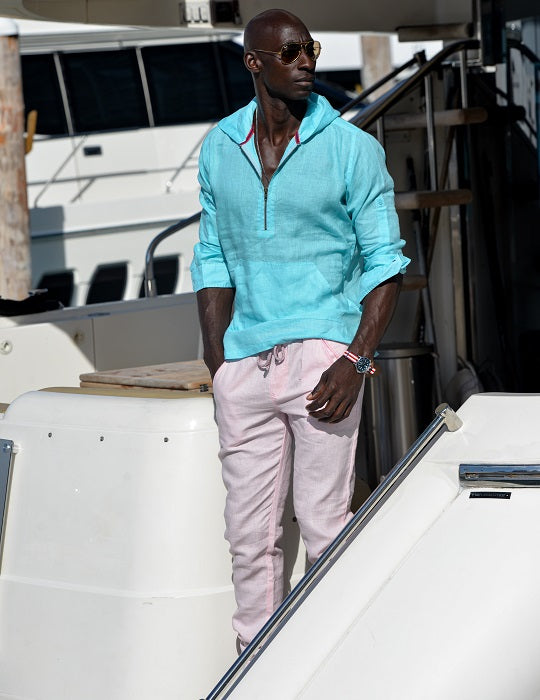 Long Beach Solid Linen Hoodies