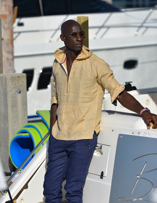 Long Beach Solid Linen Hoodies