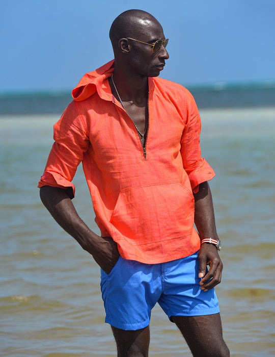 Long Beach Solid Linen Hoodies