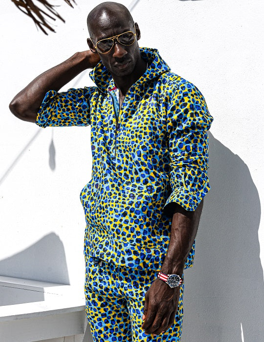 Men's Long Beach Patterned Linen Hoodies