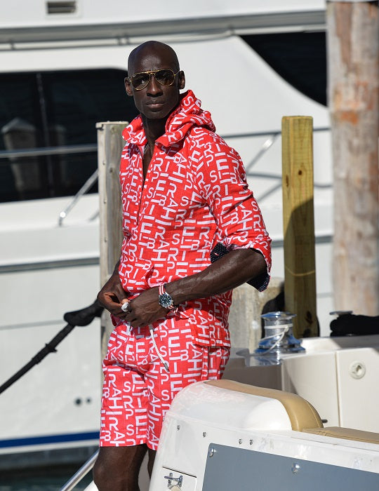Men's Long Beach Patterned Linen Hoodies